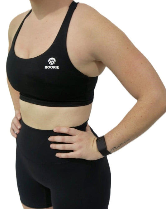 Aura- Longline Medium Support Bra - Black