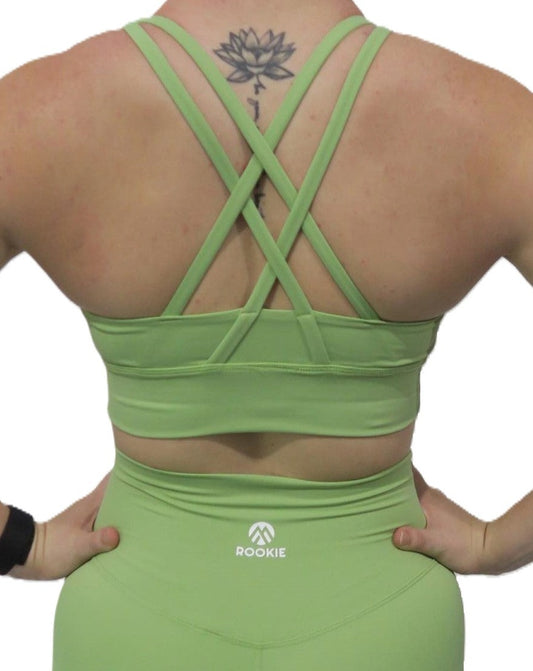 Aura - Longline Medium Support Bra - Green