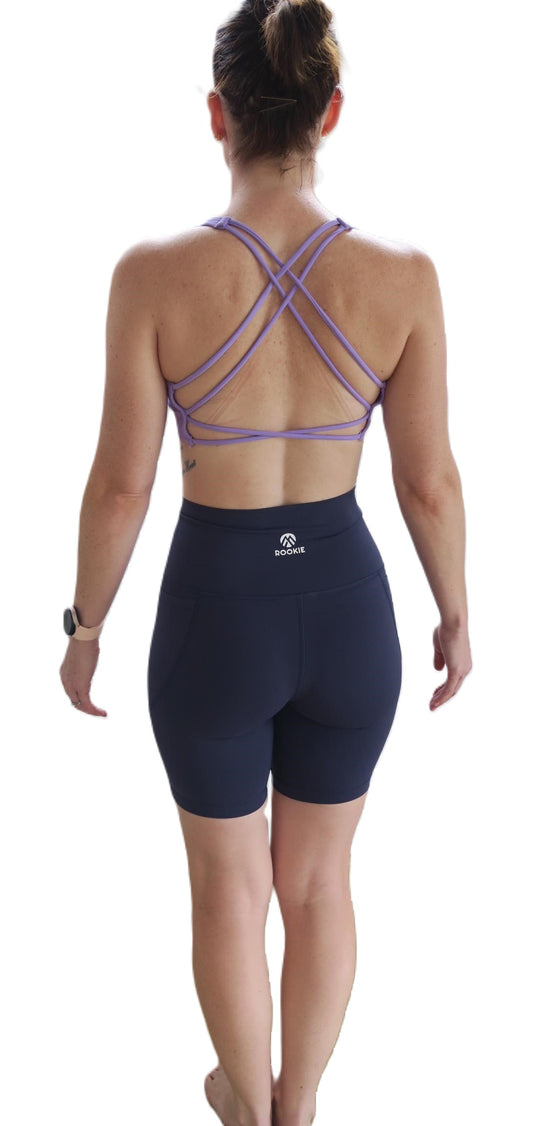 Everyday Chic - Long Bike Pants with Pockets - Navy